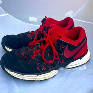 Nike Lunarlon Luna Fingertrap MENS Running Sneakers Shoes 10.5 Wide Red Black